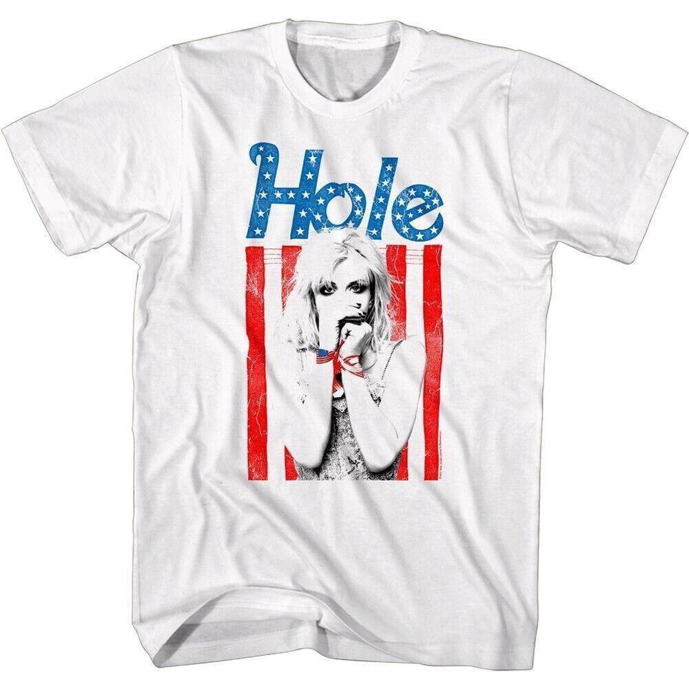 Hole Courtney Love Usa Flag T Shirt American Stars Rock Band Concert Tour